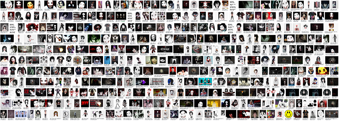 Zoomed out Google Image results for Jeff the Killer.